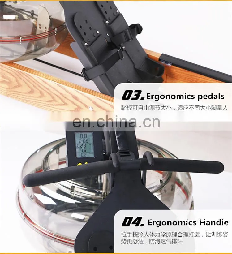 Gym/home commercial fitness equipment rowing machine water rower