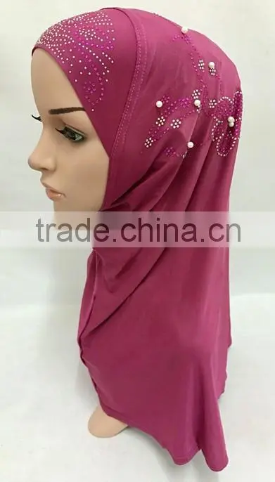 2016 Fashion modern flower hijab pearl