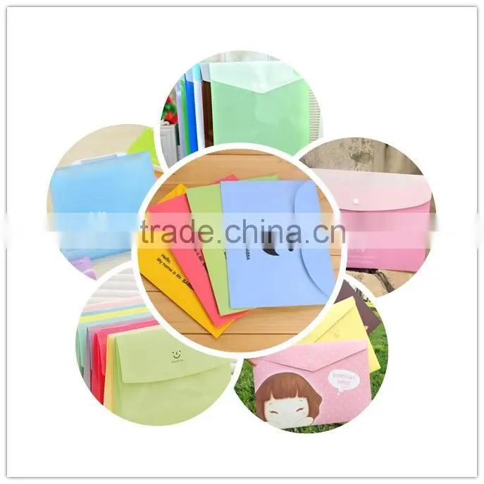 button pvc plastic document file folder bag