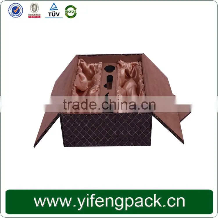 wholesale black PU leather wine bottle gift box