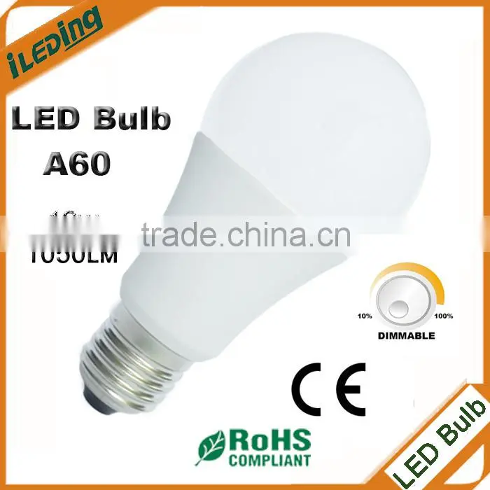 220v 12w 1050lm dimmable a60 led bulb lights