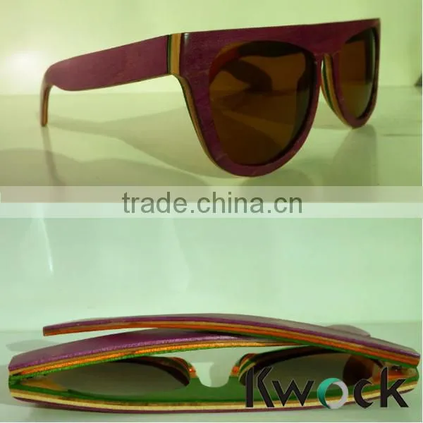PC Frame Material and Photochromic Lenses Optical Attribute Skateboard wood sunglasses