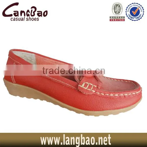 2016 factory new style red leather woman shoes