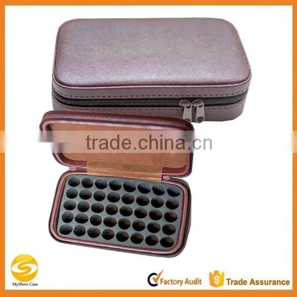 custom high quality hard shell Leather Essential Oils Carrying Cases,40 bottles Essential oil travel storage boxes