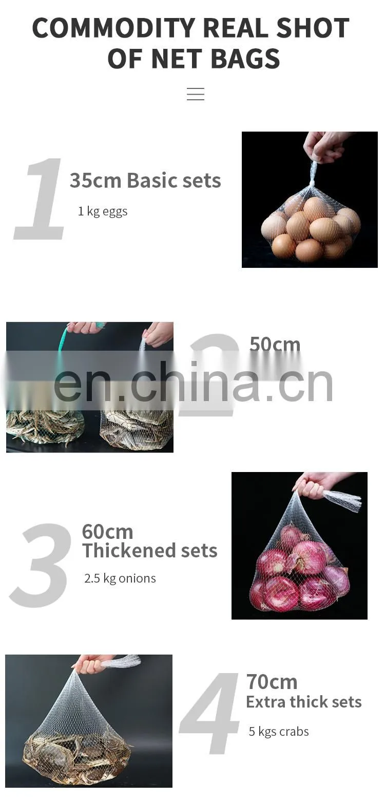 China factory Pack Eggs Potato Protective Colorful Fruit And Vegetable Plastic Sleeve PP Plastic Mesh Net Bag
