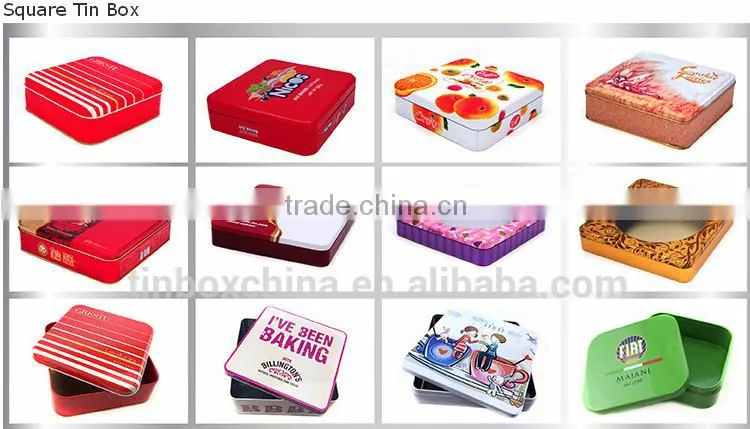 Dongguan food grade small metal sliding lid tin box