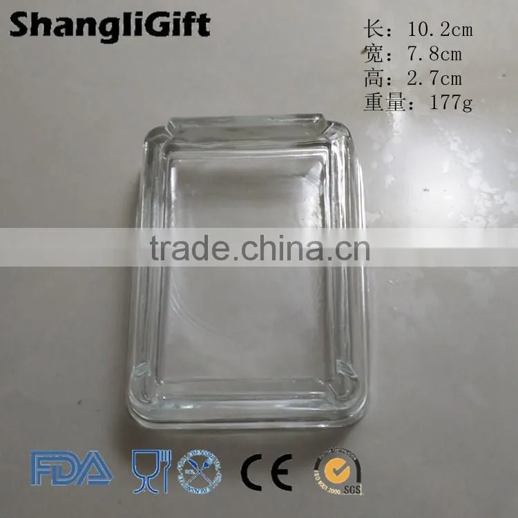 hotsale transparent rectangle glass soap box/ soap dish bathroom accessories