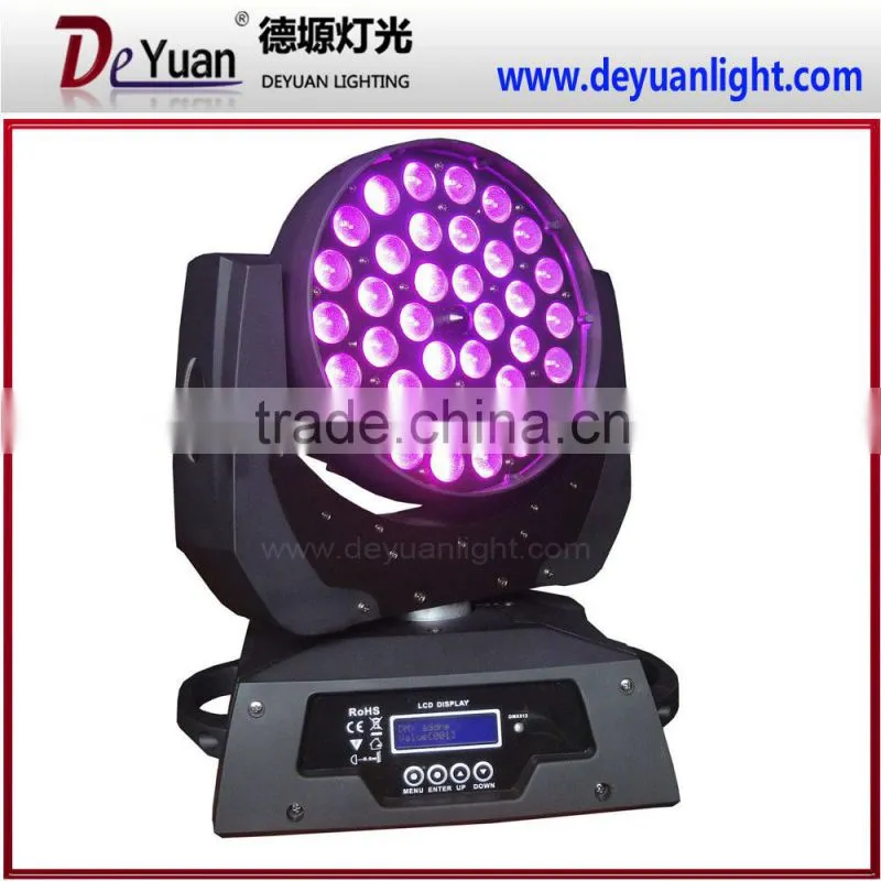 Zoom Light 6 in 1 36PCS 12W RGBWA UV LED wash Moving head Light