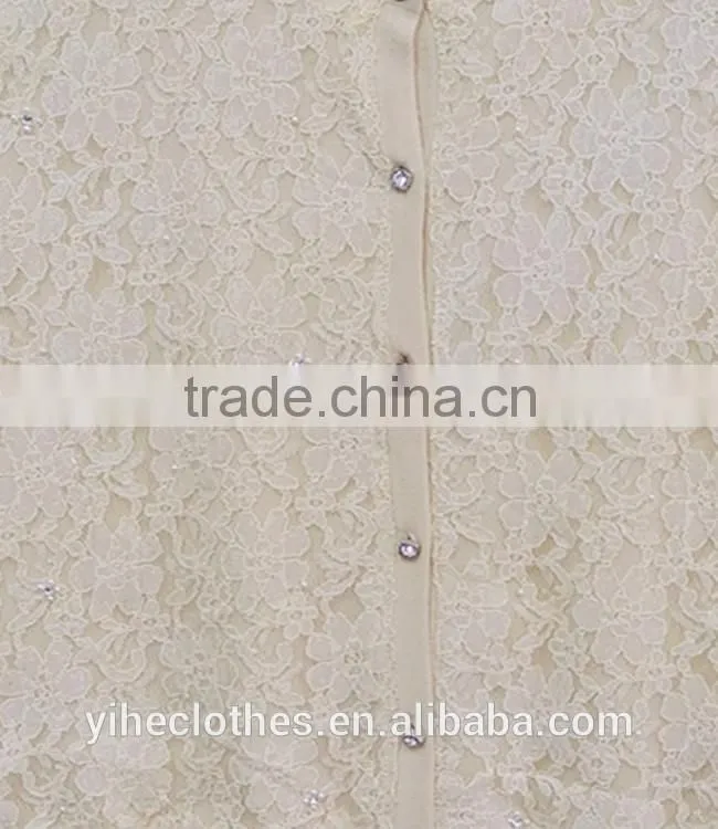 Girl lace knitting wear long sleeve sweet girl lace cardigan coat