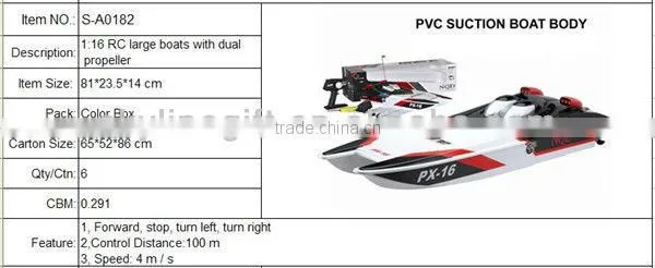 1:16 RC large boats with dual propeller,radio control boat