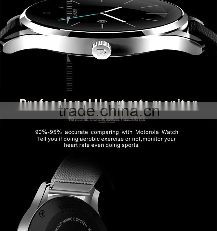 IP54 Waterproof 5D curved OGS screen bt 3.0 4.0 smartwatch with Nucleus OS