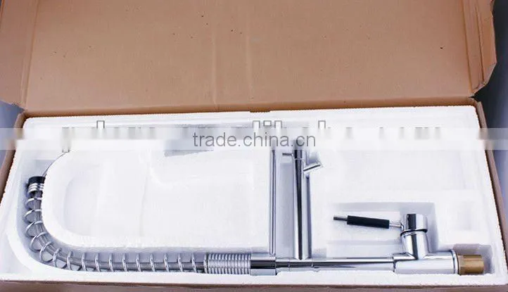 Pull out spring brass kitchen faucet