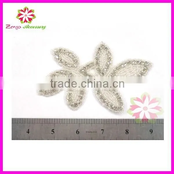 Rhinestone applique, beaded crystal applique, rhinestone applique for bridal sash
