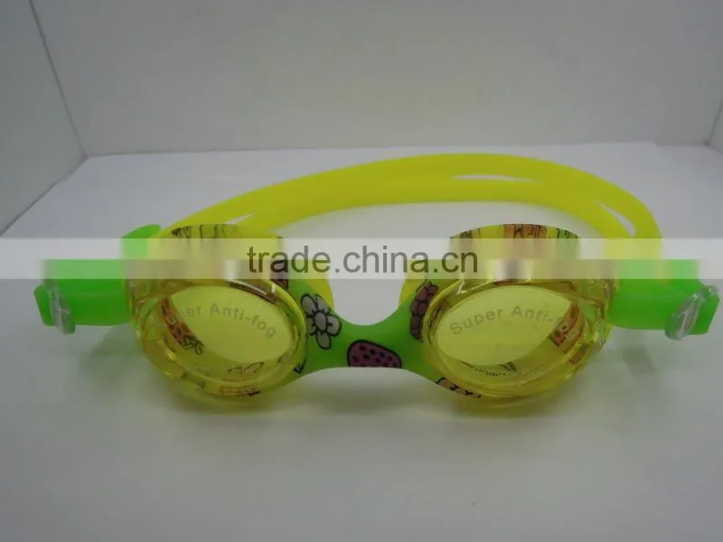 Junior swimming goggles with water transfer logo printing