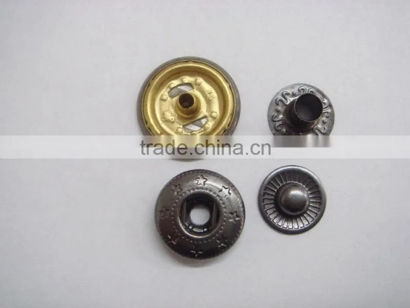 17mm metal 4 parts snap on button emergency panic button