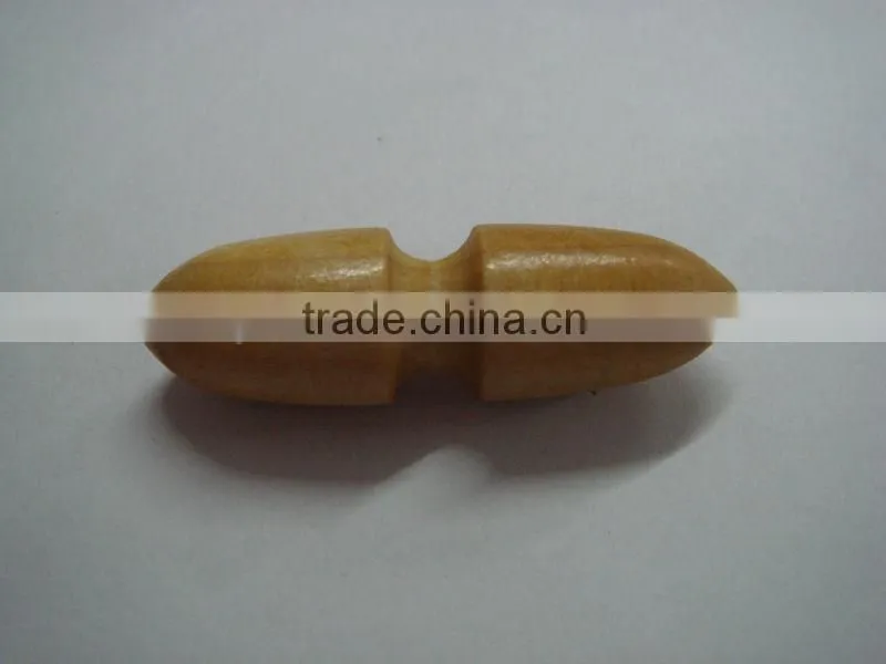 no hole wood horn button