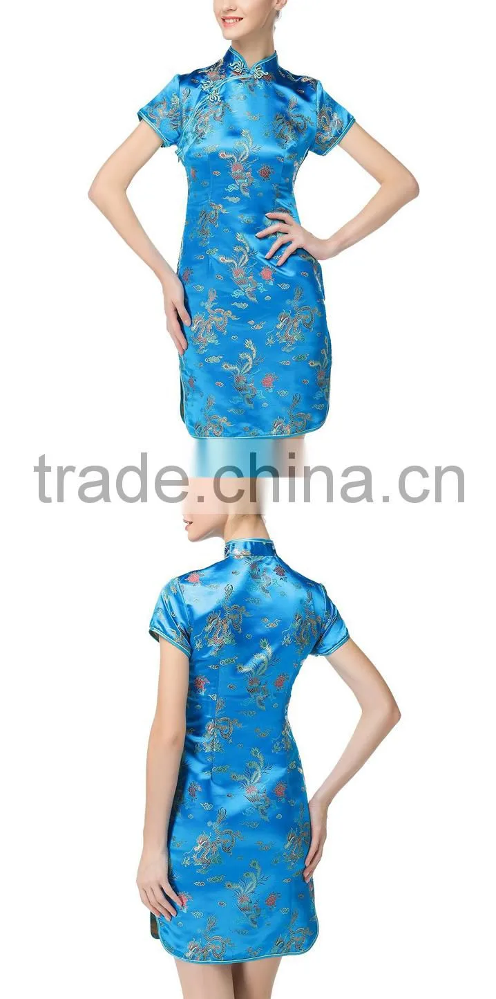 modern chinese sexy qipao party gowns with sleeves wholesale plus size cotton club dresses