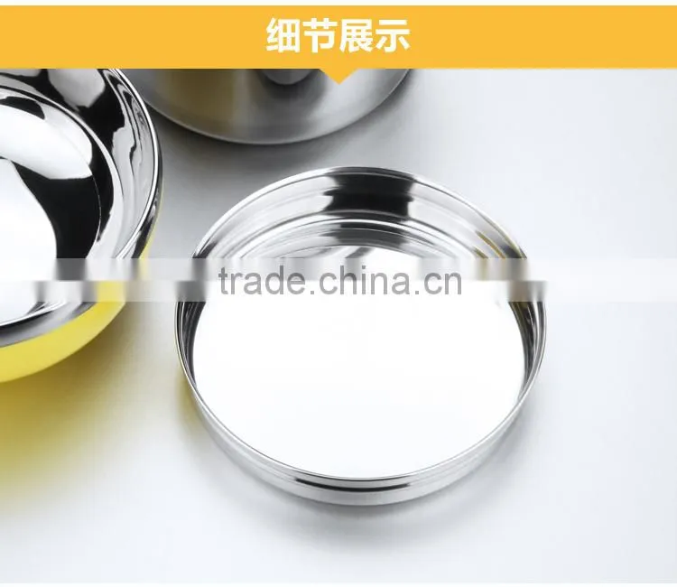 yellow stainless steel lunch ware with divided plates and bowl 2015 new and hot products