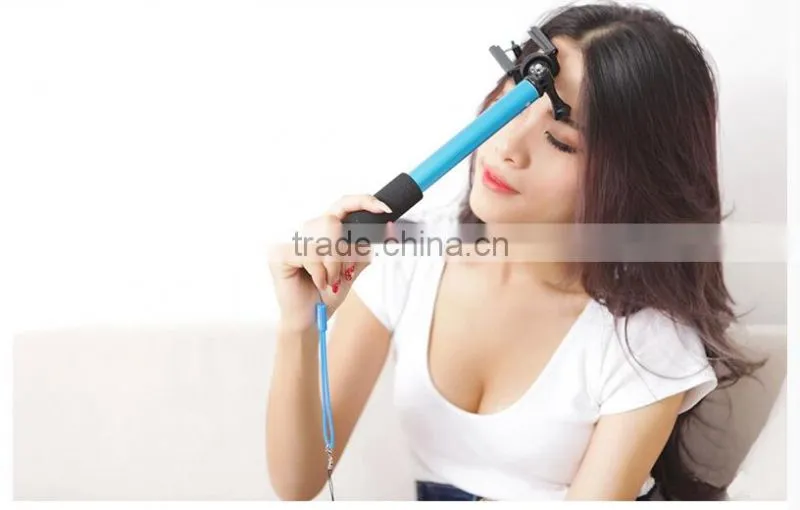 Black Aluminum Monopod Selfie Stick for tourism aluminum expandable stick