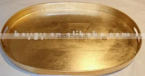 Gold oval plastic tray