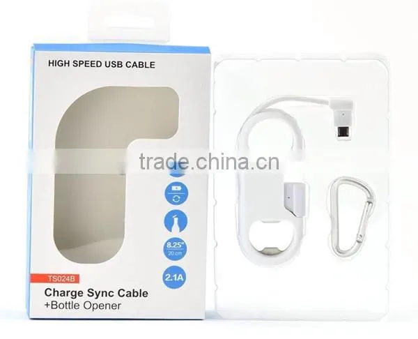 Wholesale usb data cable for samsung mobile phone/for iphone usb cable+bottle opener cable