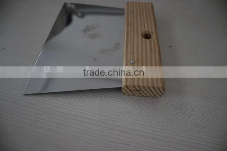 Stainless steel blade scraper with wooden handle