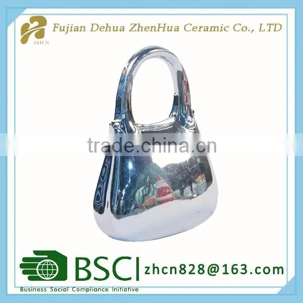 fashionable handbags shape ceramic money box for gift