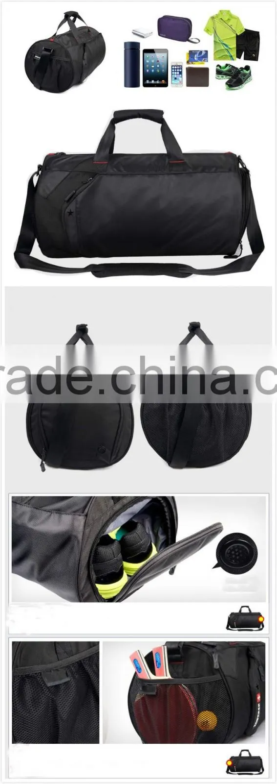 unisex sporting travel sling bag and shoe bag