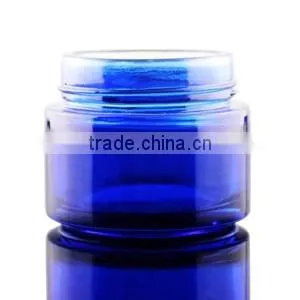 wholesale empty painted blue glass jar