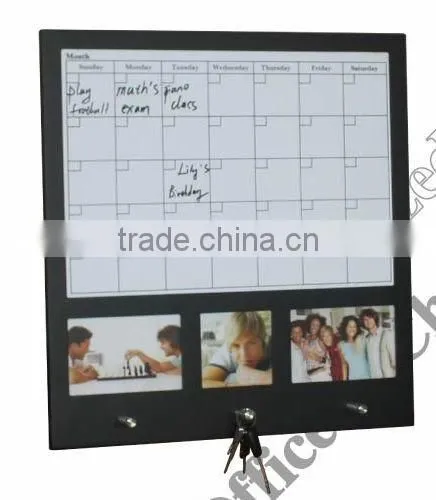 wooden memo board with photo frame