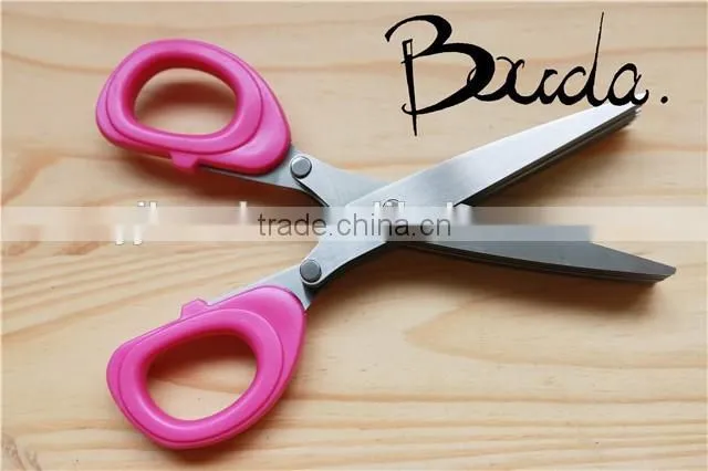 Multifunction 5 blade stainless steel herb scissor with PP+TPR handle BD-S1643