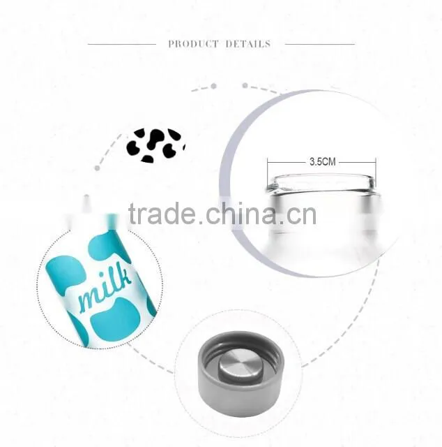 Grind arenaceous milk glass bottle water private label