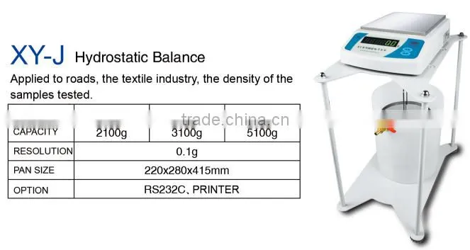 textile digital weighing scale/0.1g 2100g hydrostatic electronic balance