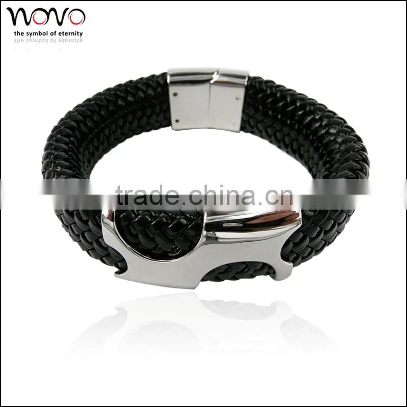 leather jewelry hot sale steel time leather bracelet plain leather bracelet