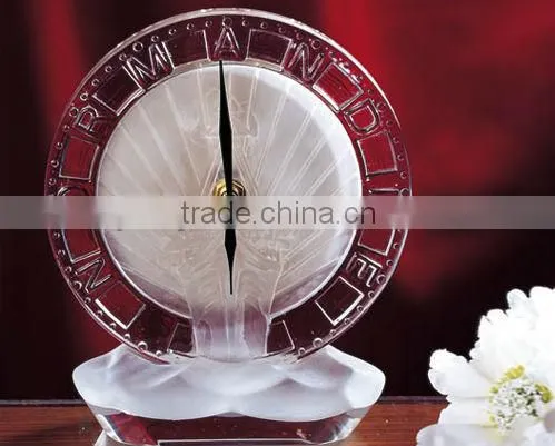 wedding crystal clock , laser crystal gift