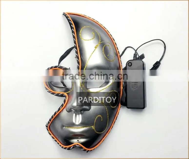 Half Moon party el light up mask