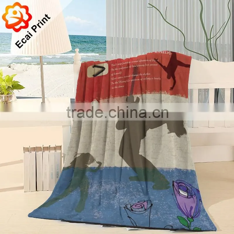 luxury latest design modern heat transfer sublimated fleece blanket