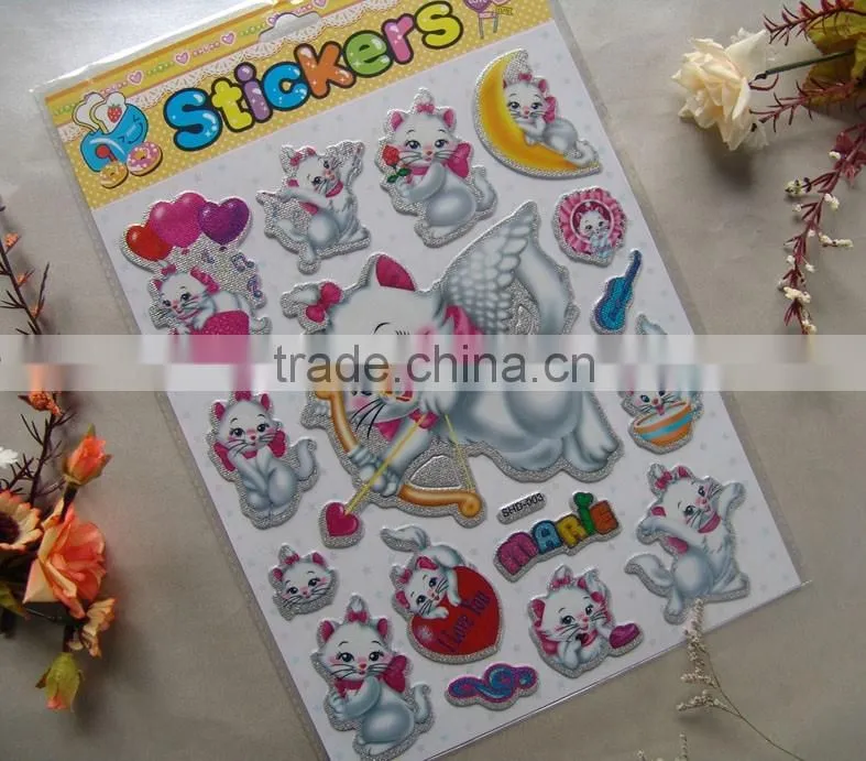 3d diamond puffy sticker,interesting puffy sticker , promotional gift puffy sticker for kids