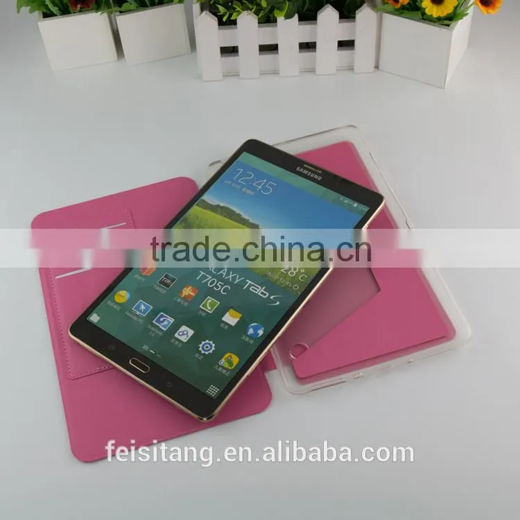 Flip stents pu leather holster tpu soft shell 8.0 -inch holster For android galaxy tab s tablet