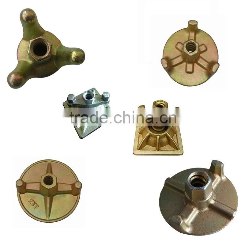 Formwork wing nut and tie rod in building