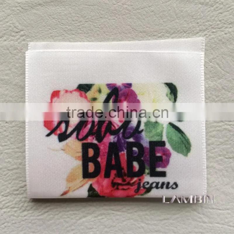 Custom high end printed main trademark label tag for silk quilt