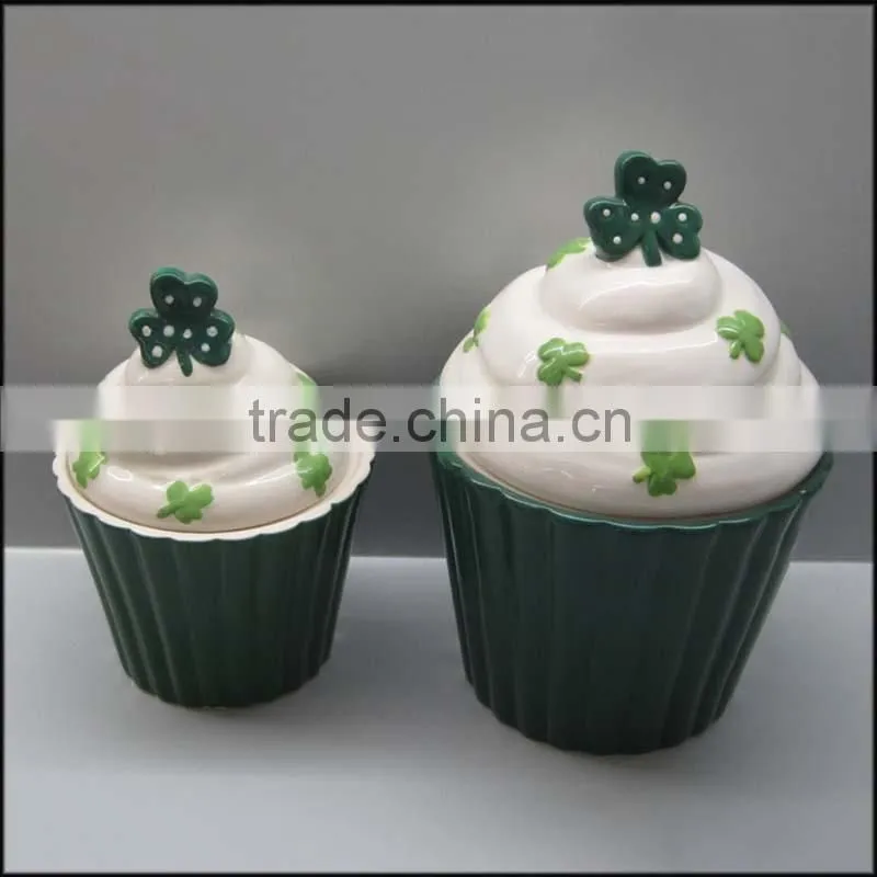 Ceramic FDA ST. PATRICKS DAY gif Shamrock jewelry Box