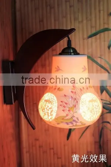 LED wooden wall mounted infrared ceramic wall lamp elegant