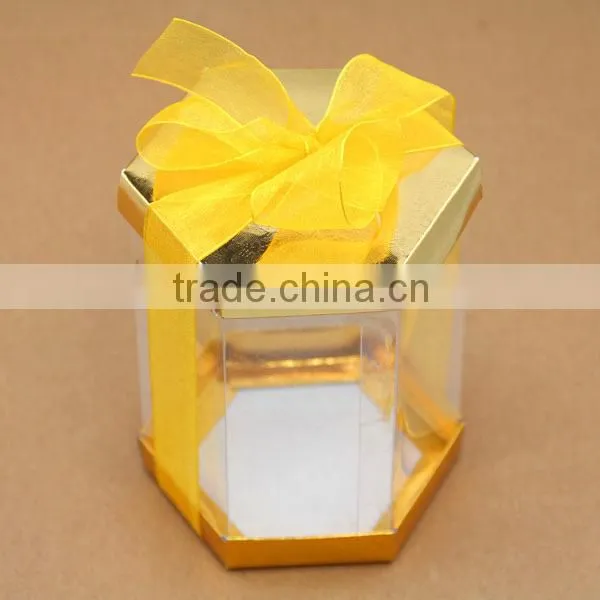 gold high-end paper packaging box with PVC