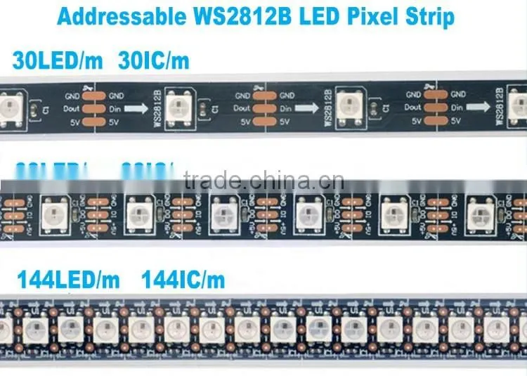 WS2812B addressable smart led pixel strip tape dc5v 30/60/144led/m
