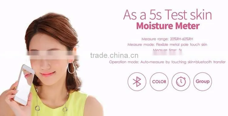 App control mobile human facial skin moisture detector with mobile charging function