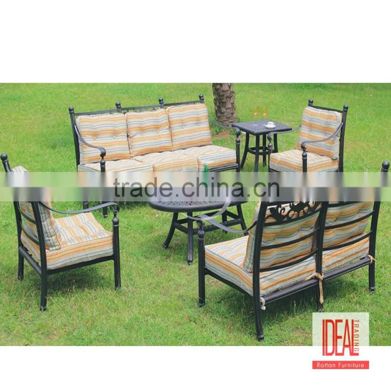 garden dining set cast aluminum garden furniture/bronze metal dining set