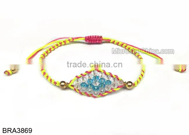 Fancy Braided Crystal Turkish Eye Bracelet
