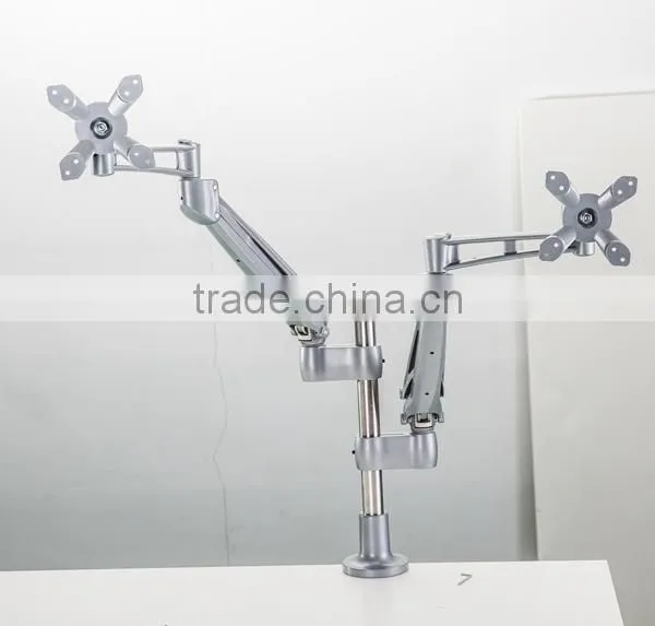 Modern Appearance lcd arm support clamp mount and grommet mount hanging dual monitors screens lcd arm
