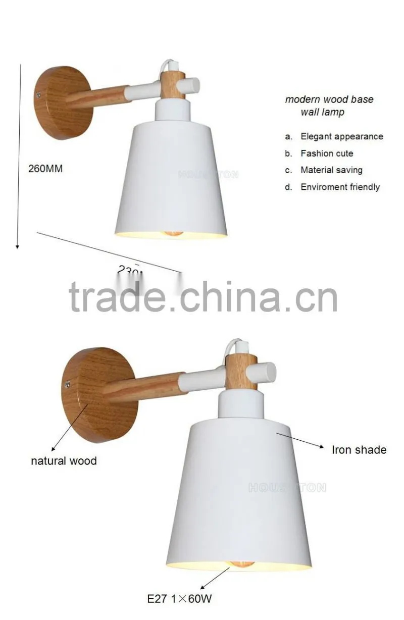 European wood base iron wall lamps cheap,Iron wall lamps cheap,Wall lamps cheap W3074